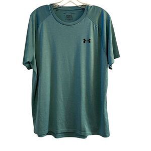 Under Armour Men's HeatGear Tech T-Shirt Blue Size L Short Sleeve